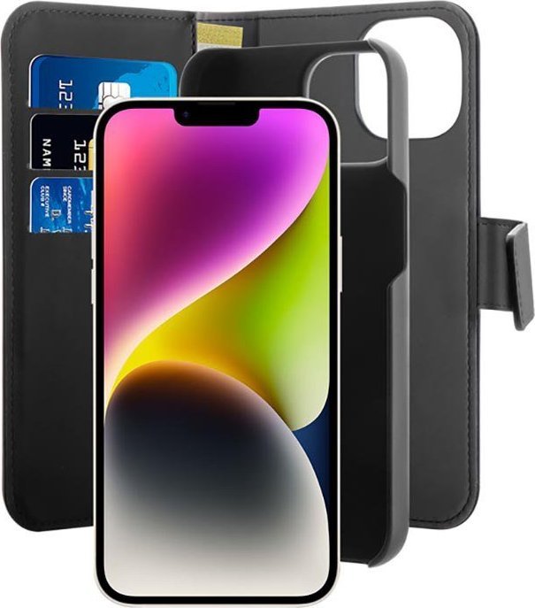 Këllëf portofol Puro Wallet Detachable MagSafe, për iPhone 14 Plus, 2 në 1, i zi