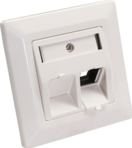 Мрежна приклучница InLine 76201R, RJ 45 x 2, со капаче, бела