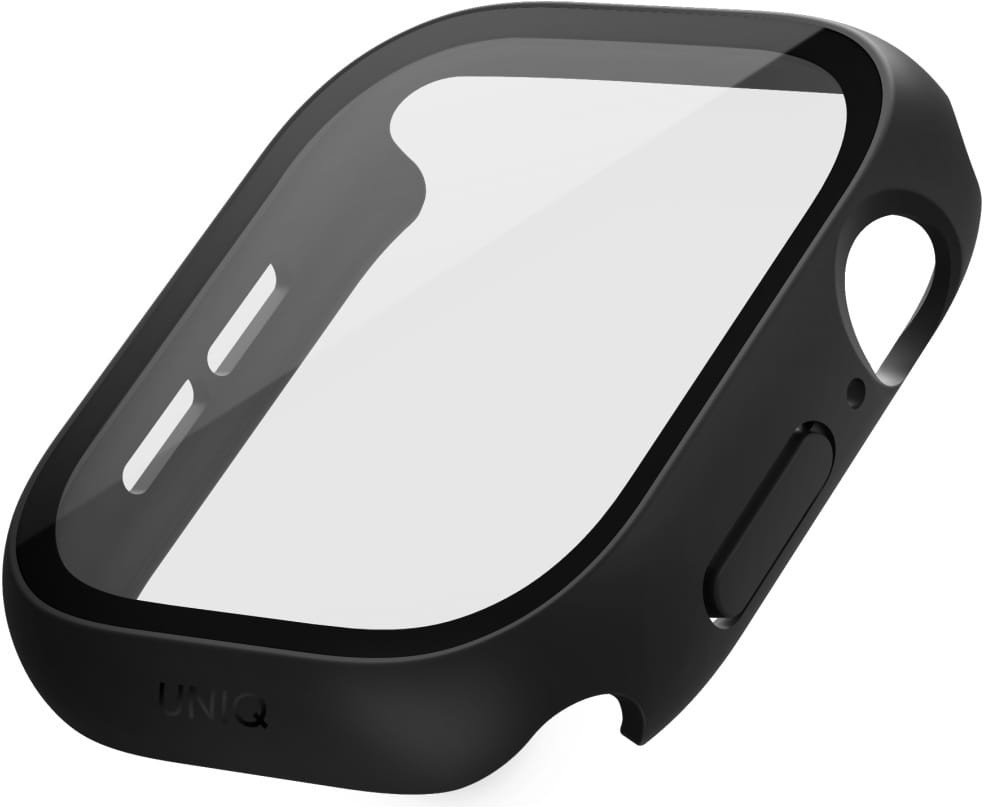 Mbulesë Uniq Nautic për Apple Watch 42mm, mbrojtëse plastike me xham, e zezë