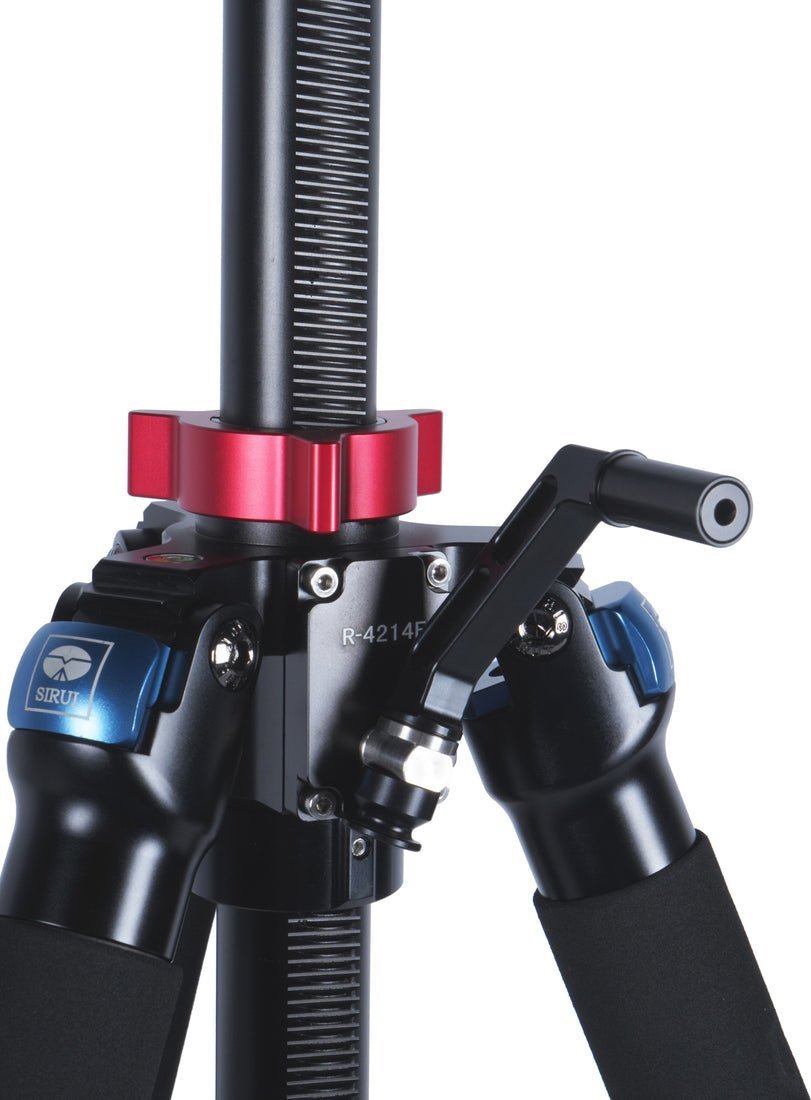 Tripod fotografik SIRUI R4214E, fibra karboni, kolonë qendrore me ingranazh, i zi