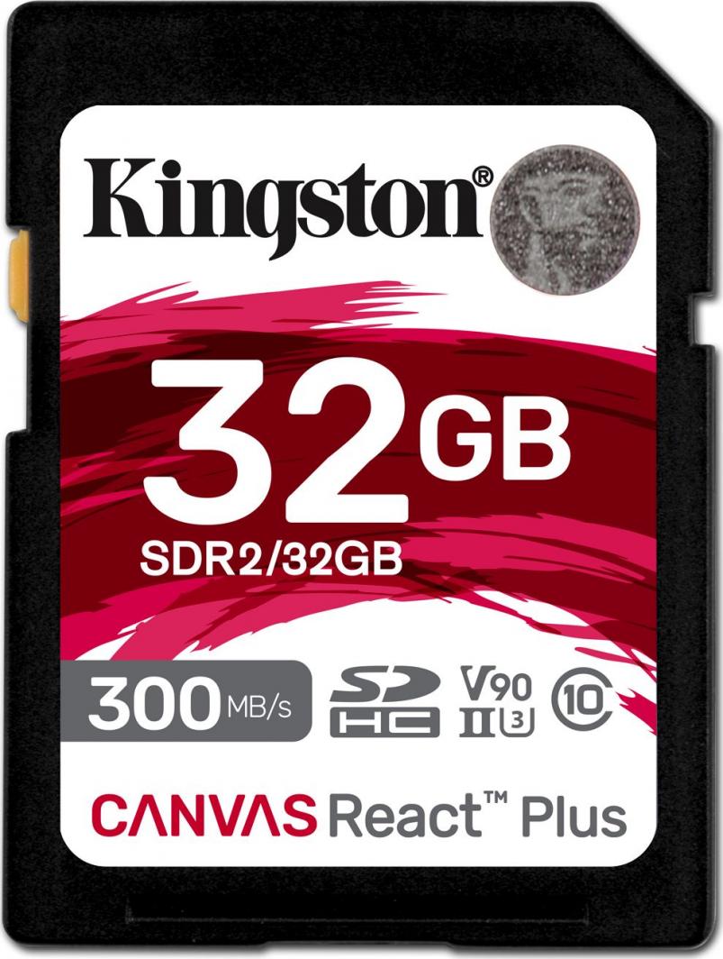  Kartë memorie Kingston Canvas React Plus SDHC 32GB, Klasa 10, UHS-II/U3, V90