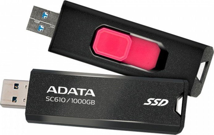 SSD i jashtëm ADATA SC610, 1TB, USB 3.2 Gen2, i zi e kuqe