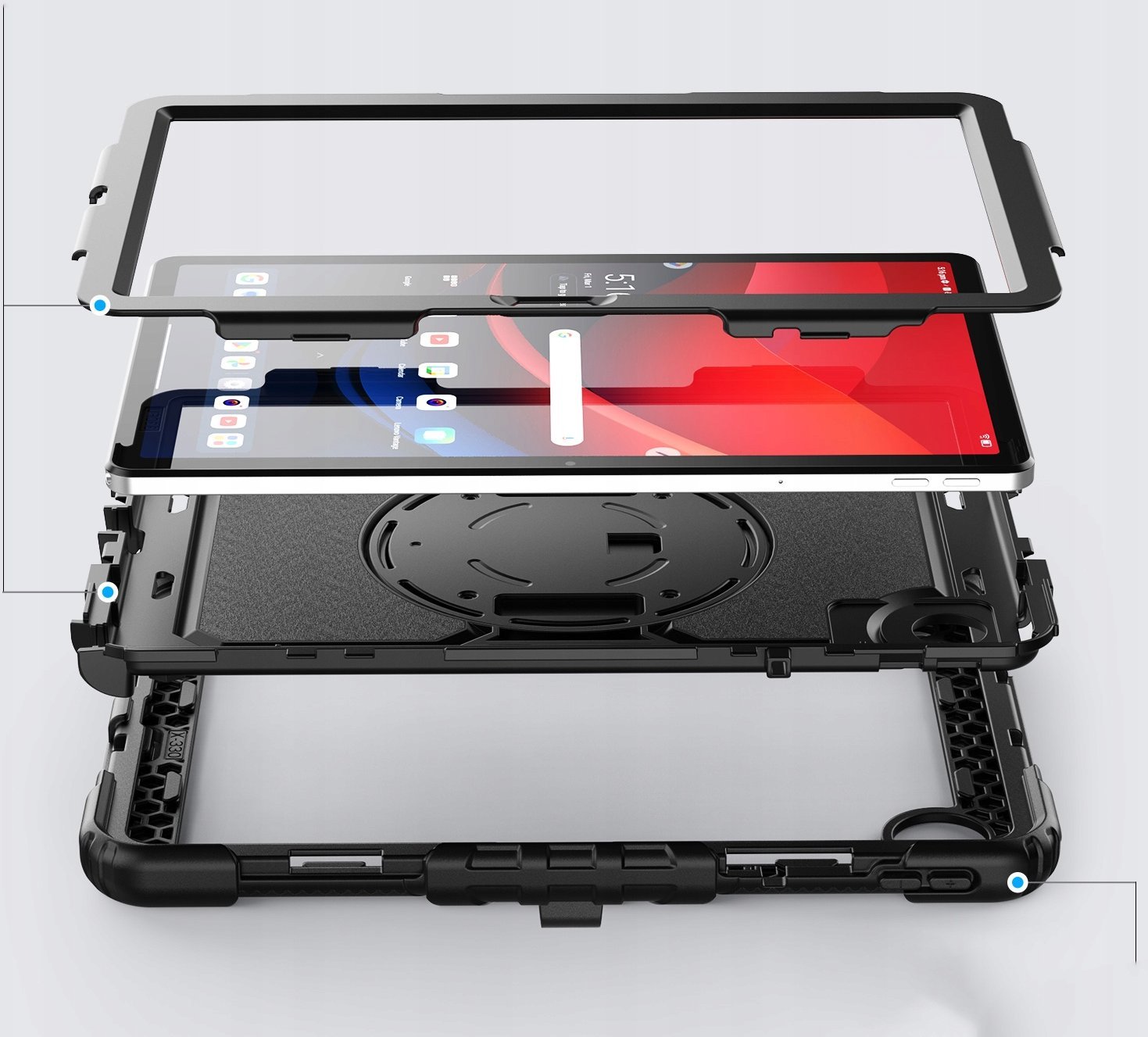 Mbulesë mbrojtëse Tech-Protect SOLID360 për Lenovo Tab M11 11", me këmbëz, e zezë