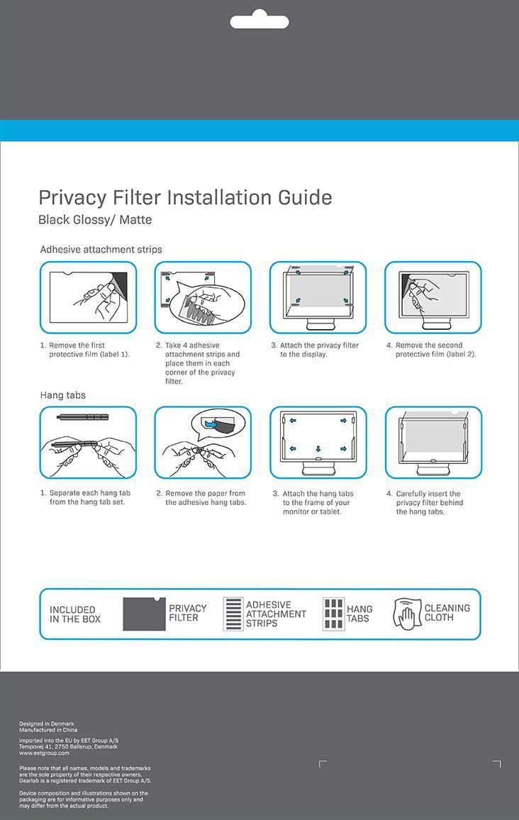 Filter privatësie për ekran ESTUFF GLBB16345216, 16", për laptop, i zi