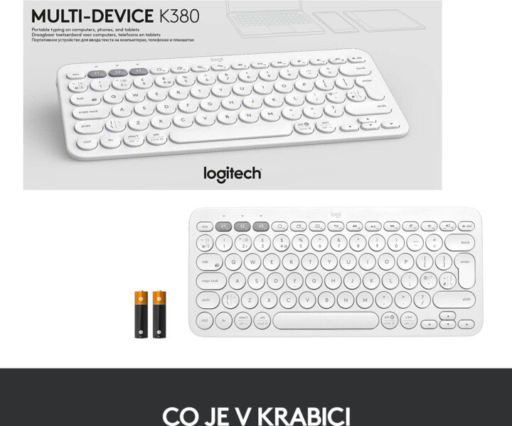 Tastierë Logitech K380, US, e bardhë