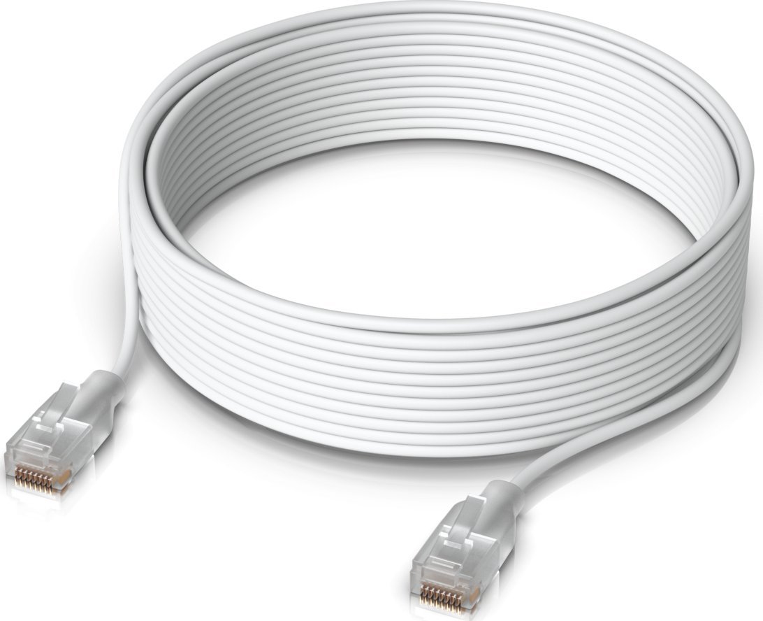 Kabllo rrjeti Ubiquiti UACC-Cable-Patch-EL-12M-W, 12m, nano thin, e bardhë