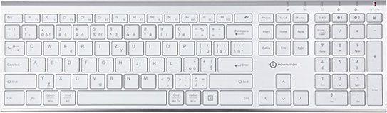 Tastierë Powerton UltraSlim, wireless, CZ + SK, e bardhë