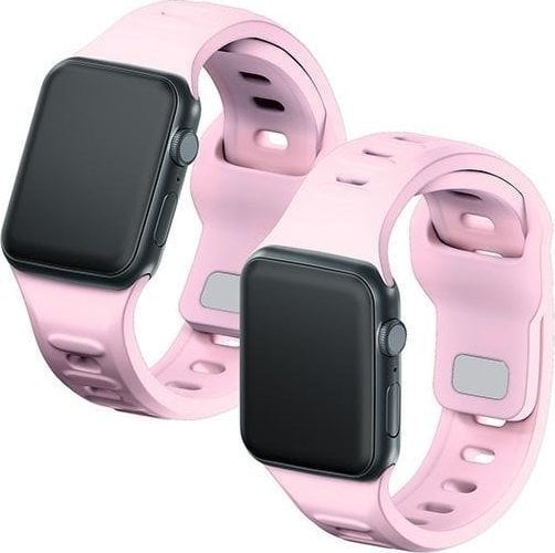 Rrip silikoni 3mk për Apple Watch, kompatibil seri 1 deri 9 SE Ultra, rozë
