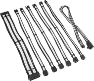 Set zgjatues kabujsh Kolink Core Pro 12VHWPR Type 2, braided, 16 pin, i zi dhe i bardhë