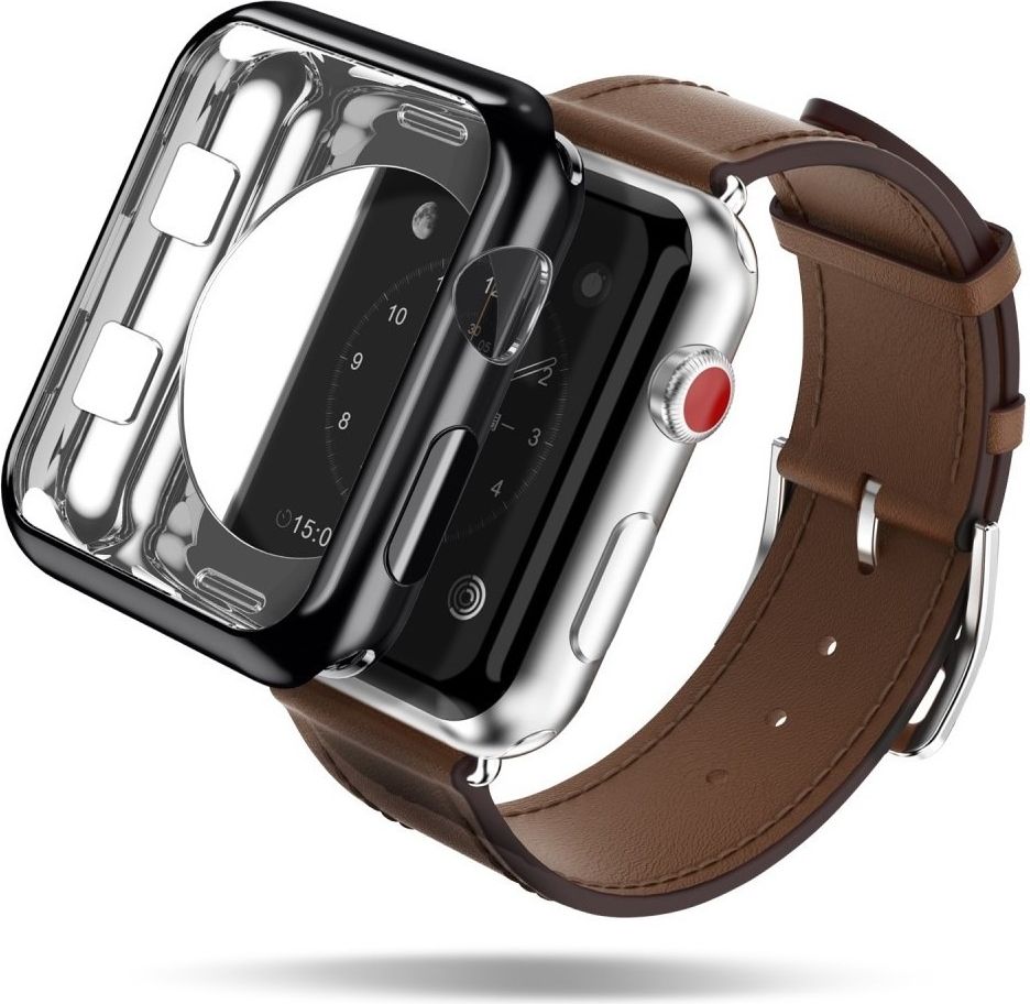 Kutia mbrojtëse për smartwatch Dux Ducis Apple Watch 38mm, 2 copë, silikoni, e zezë dhe transparente