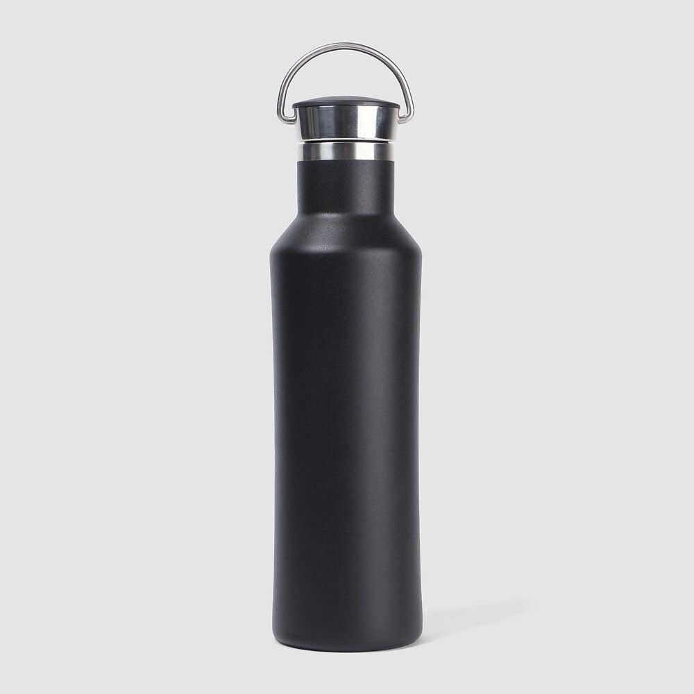 Shishe uji metalike Metal Water Bottle Black, e izoluar, çelik inoksi, e zezë