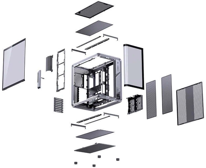 Karkasë PC Jonsplus BO400CG, ATX Mid Tower, xham i lakuar, gri gunmetal