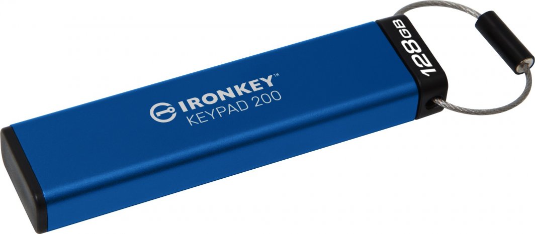 USB Pendrive Kingston IronKey Keypad 200, 128GB, i kaltër