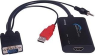 Adapter VGA në HDMI PremiumCord, me audio 3.5mm, Full HD 1080p, i zi
