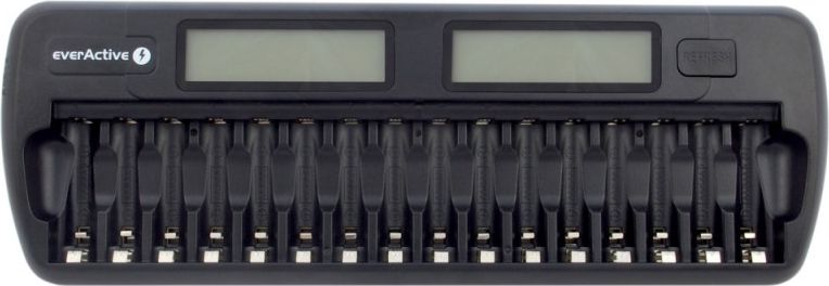 Karikues baterish EverActive NC-1600, 16 slote, LCD, AC dhe 12V