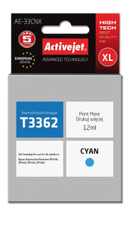 Ngjyrë për printer Activejet AE-33CNX (zëvendësim për Epson 33XL T3362), 12 ml, e kaltër