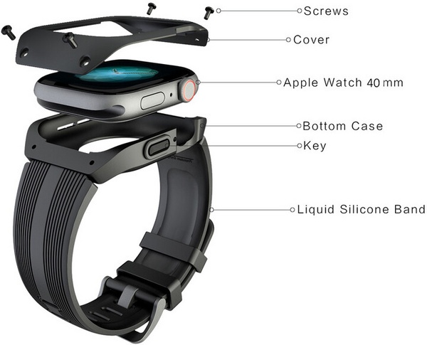 [OUTLET] Rrip silikoni MAX MAS13 për Apple Watch, 38/40mm, i zi