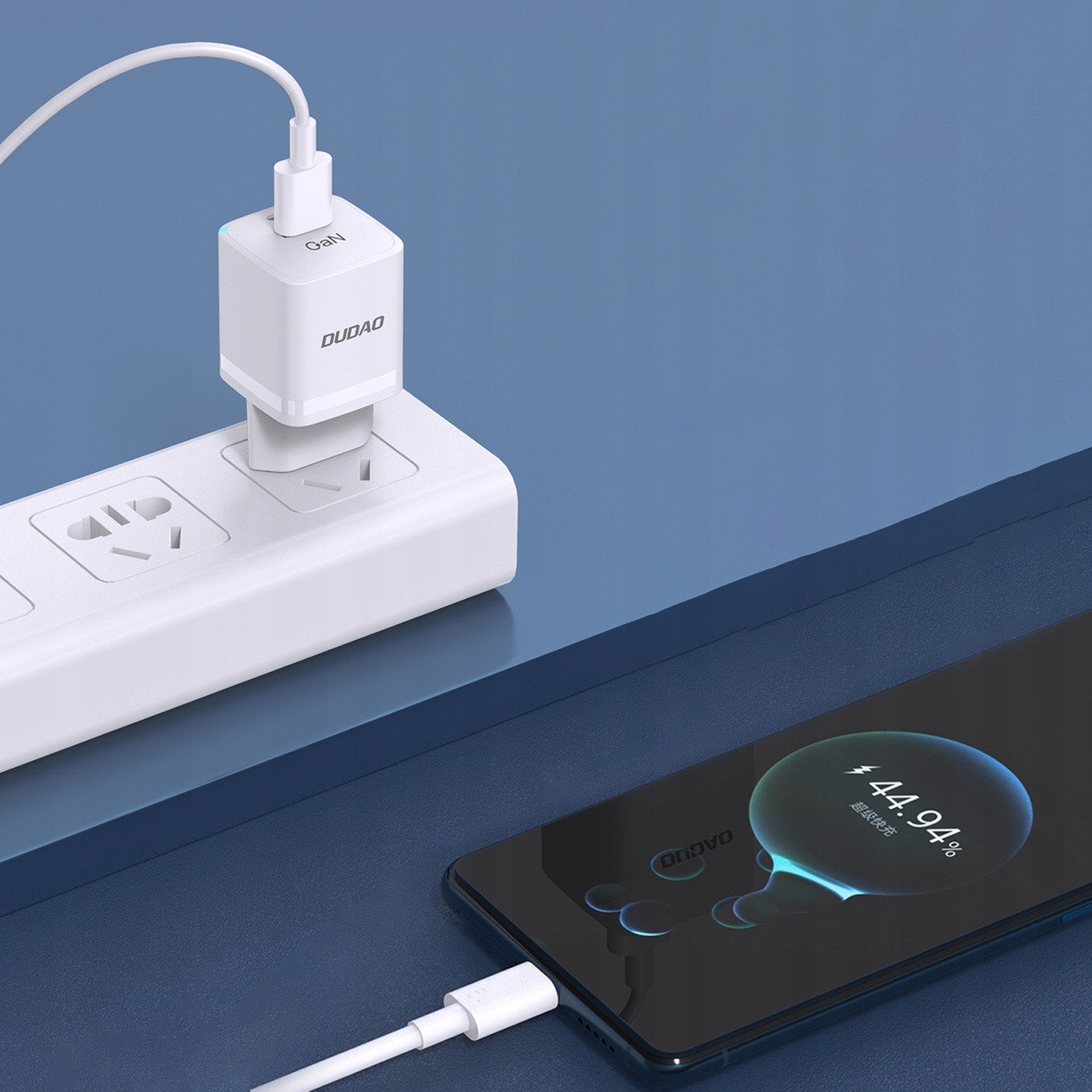 Karikues muri Dudao A13Pro GaN, 33W, USB C dhe USB A, i bardhë