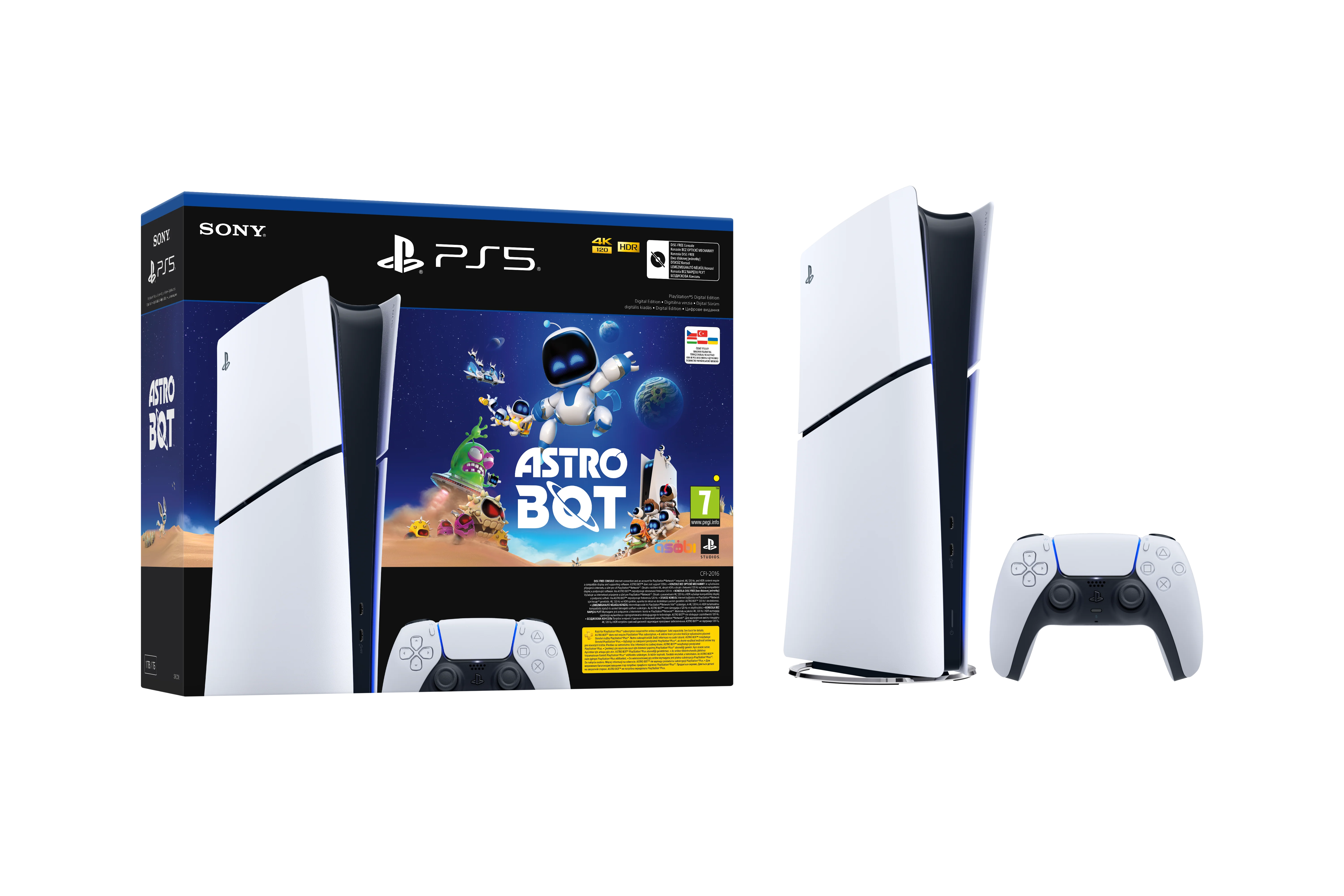 Konzolë Sony PlayStation 5 Digital Edition + Astrobot, i bardhë