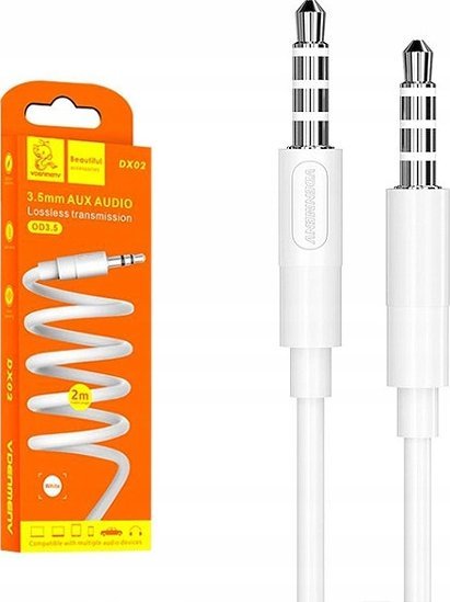 Kabllo audio Denmen DX02, 3.5mm stereo, 2 m, e zezë