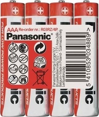 Bateri Panasonic Zinc Carbon AAA R3, 1.5V, 4 copë