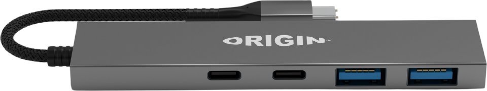 HUB USB Origin Storage OS-HUB-USB3/C, 4 порти, 2x USB 3.2 и 2x Type C, сива