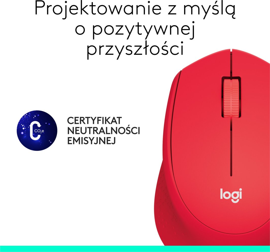 Maus Logitech M330, wireless, USB, i kuq