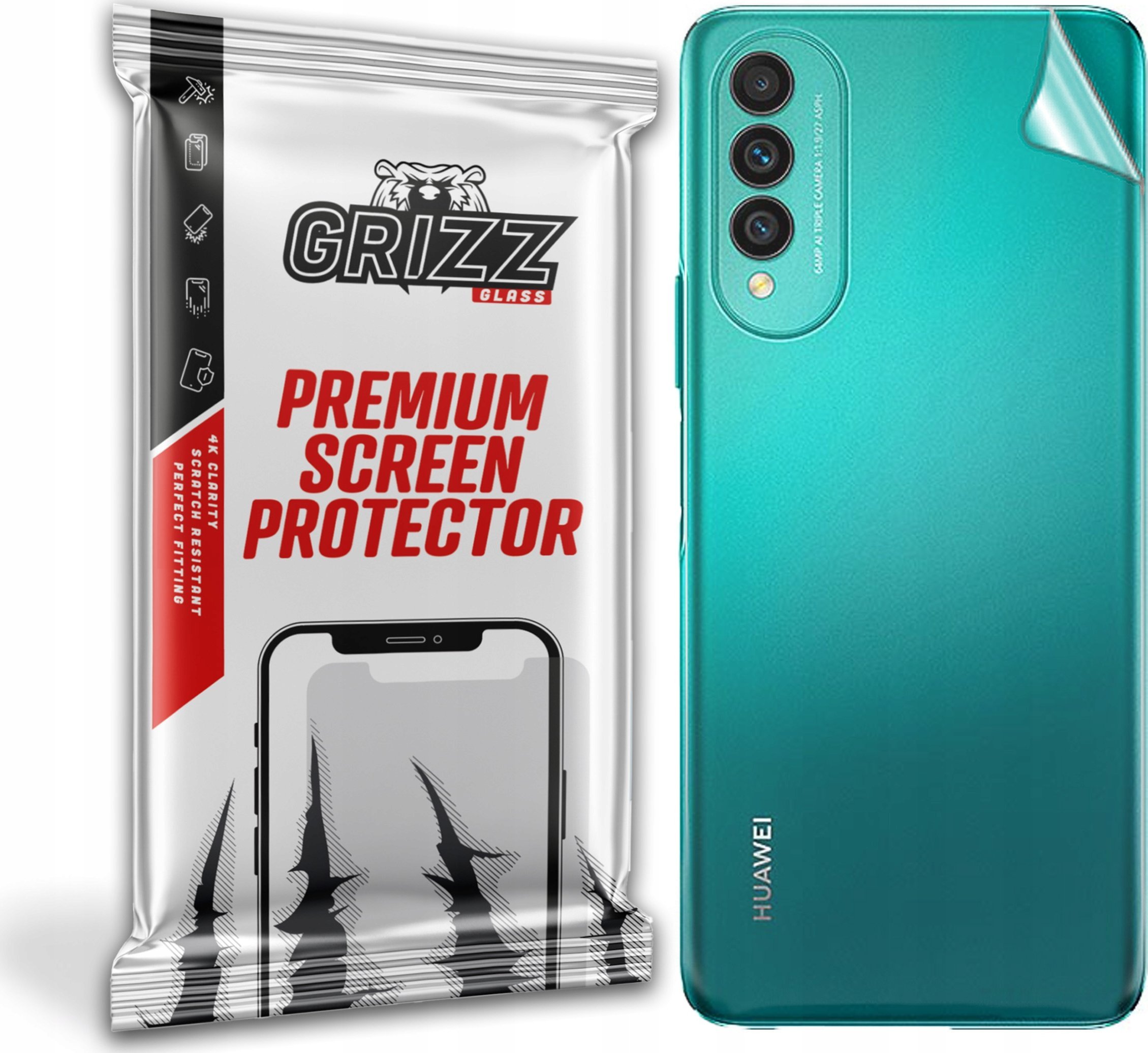 Mbrojtëse e pasme GrizzGlass për Huawei Nova 10z, film fleksibël, përfundim satin