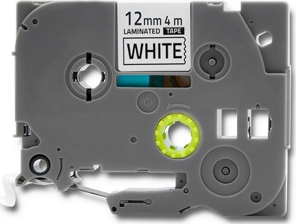 Shirit etiketues Qoltec TZe-231, 12mm x 4m, sfond i bardhë me printim të zi