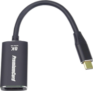 Adapter USB C në DisplayPort PremiumCord DP1.4, 8K 60Hz, 4K 120Hz, gri metalik