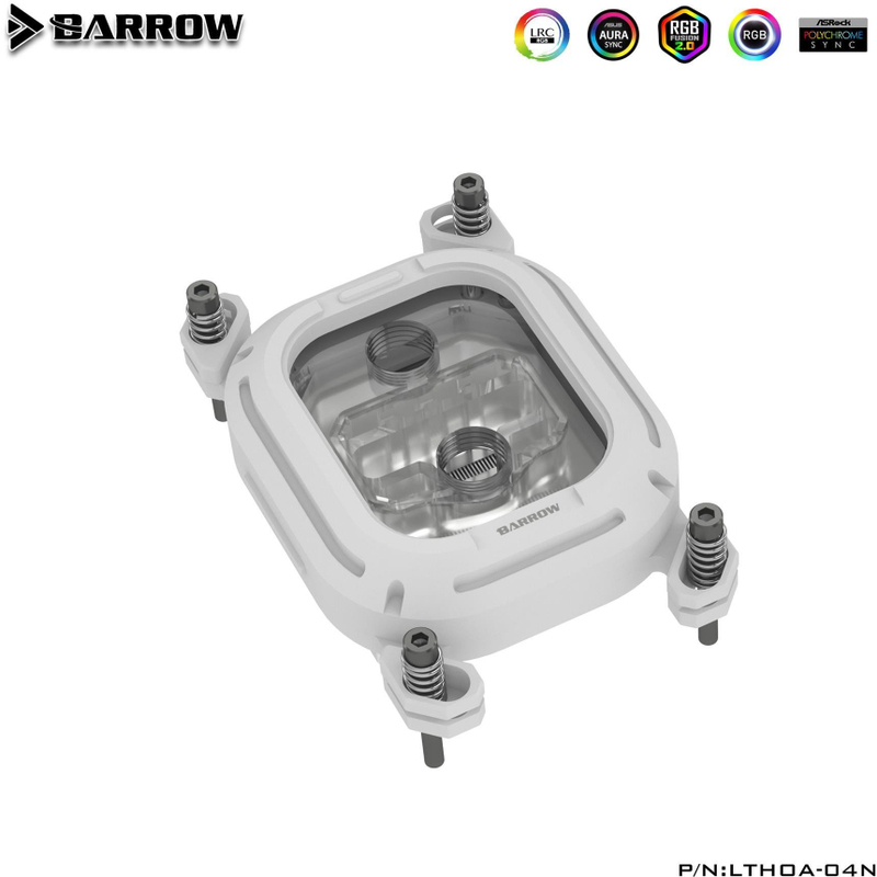 Waterblock CPU Barrow Acrylic Kepler RGB, AMD AM4 AM5, ndriçim RGB, i bardhë