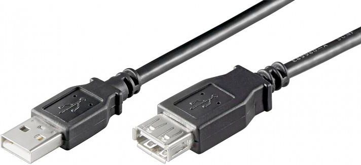 Kabllo Techly USB A - USB A 686221, 0.3m, e zezë