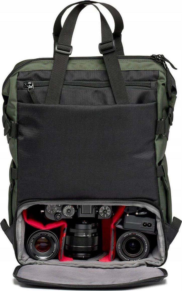 Çantë fotografike Manfrotto Street Convertible Tote, shpinore dhe tote, me mbajtëse tripod, jeshile