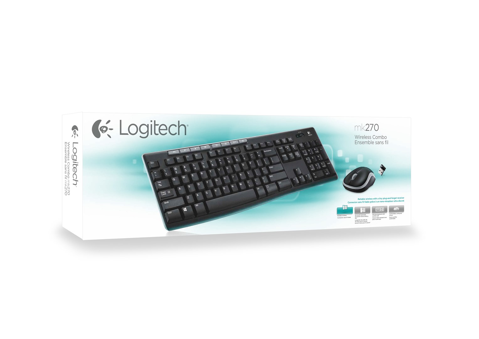 Tastierë dhe maus Logitech MK270, wireless, 2.4 GHz, e zezë