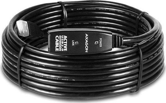 Kabllo USB Axagon USB-A - USB-A, 10m, e zezë