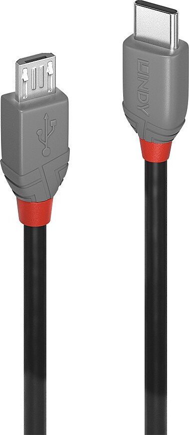 Kabllo USB Lindy USB C në micro B, 3 m, USB 2.0, e zezë