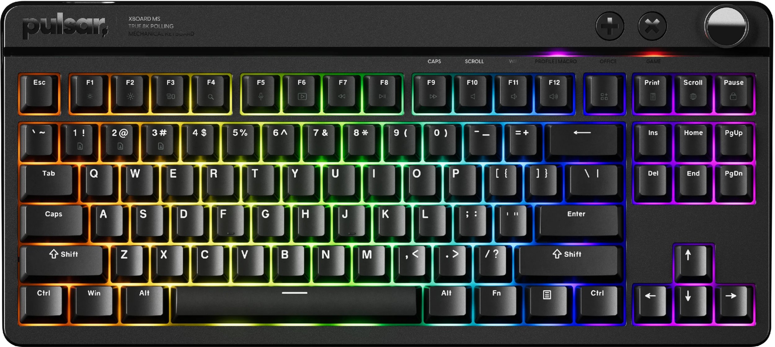 Tastierë gaming Pulsar Xboard MS TKL ANSI, mekanike CHERRY MX2A Red, pa numpad, e zezë