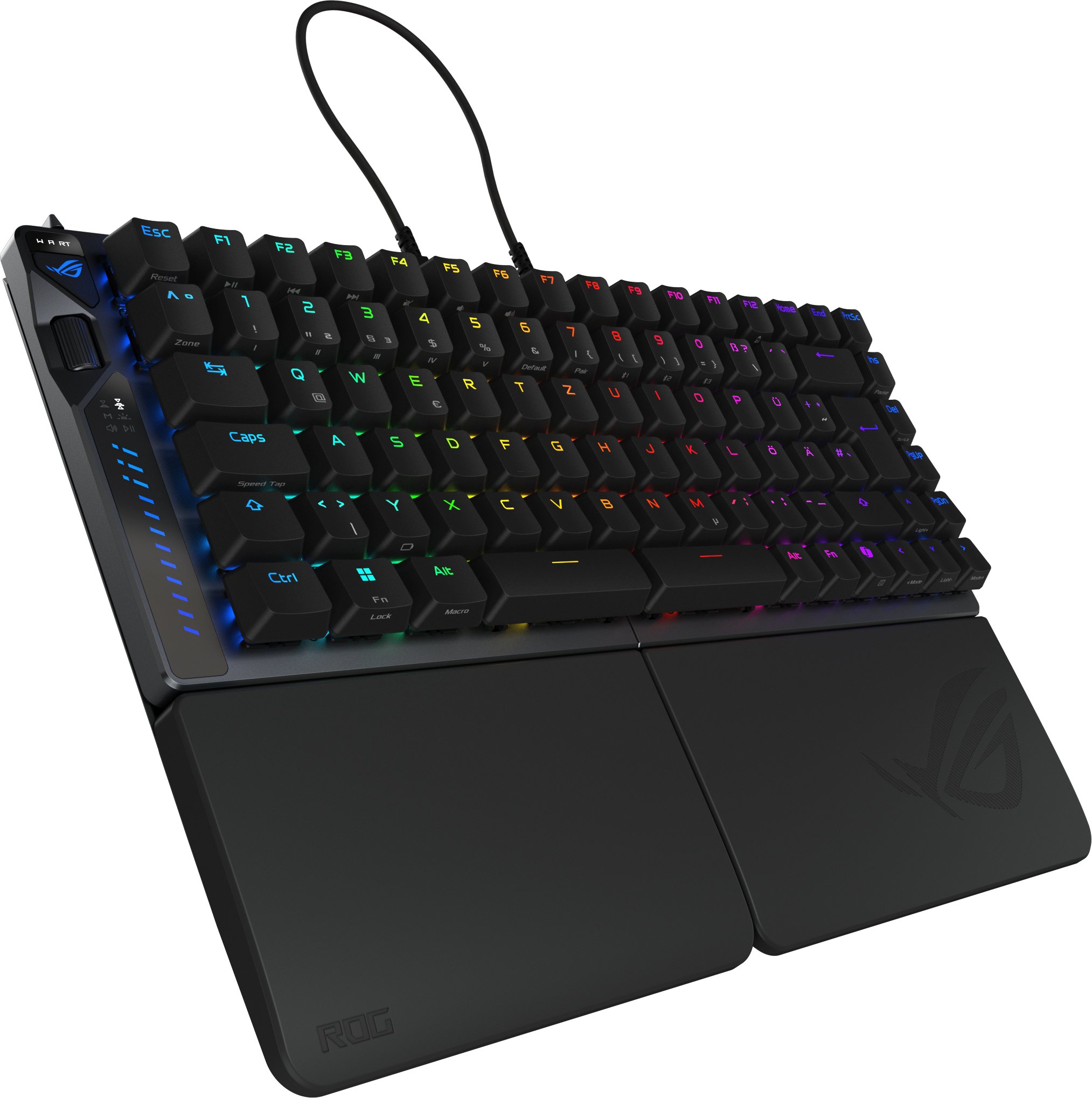 Tastierë lojrash ASUS ROG Falcata, ergonomike, me butona të rehatshëm, e zezë