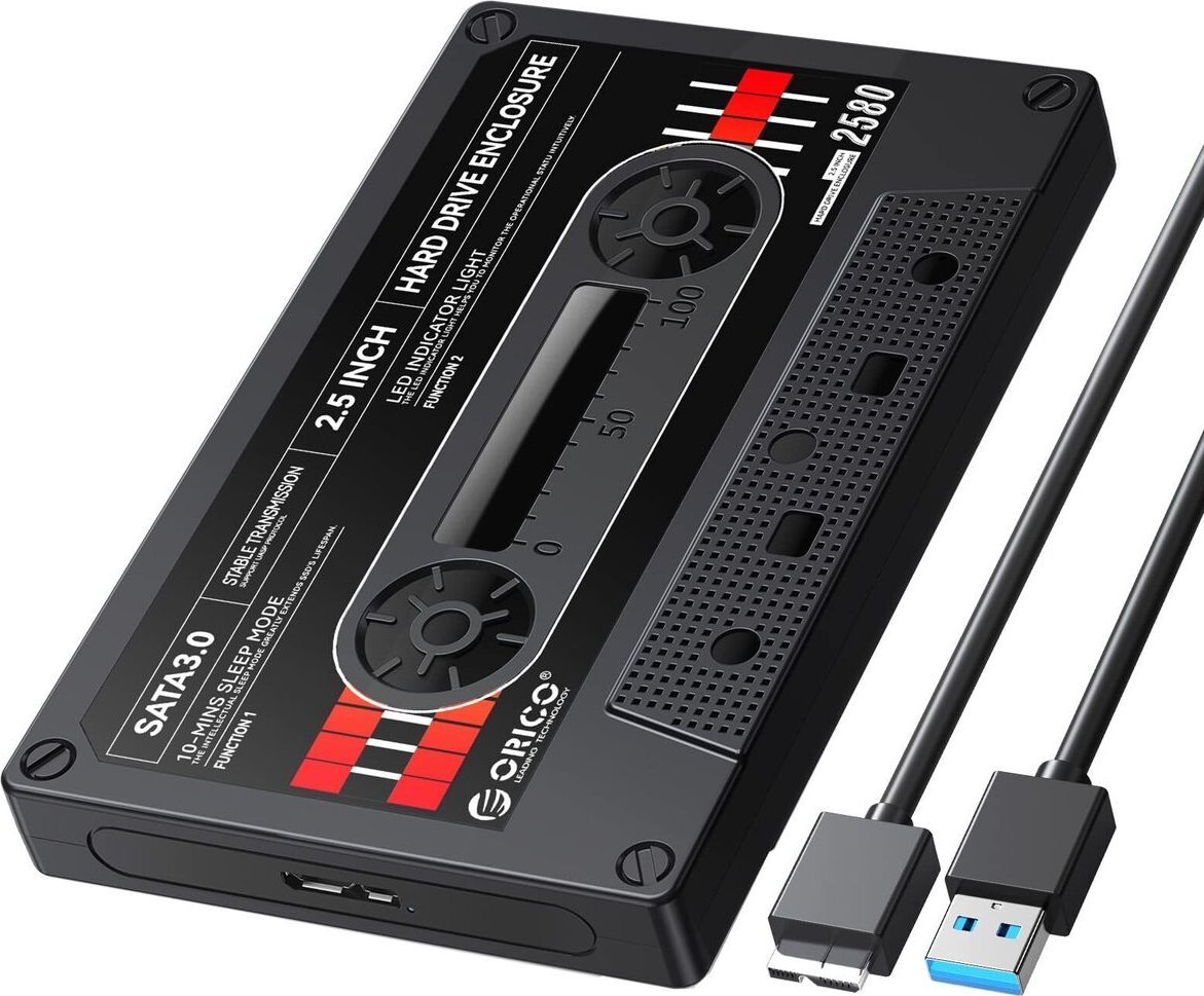 Kuti e jashtme ORICO, 2.5", SATA në USB 3.0, UASP, deri 6TB, e zezë