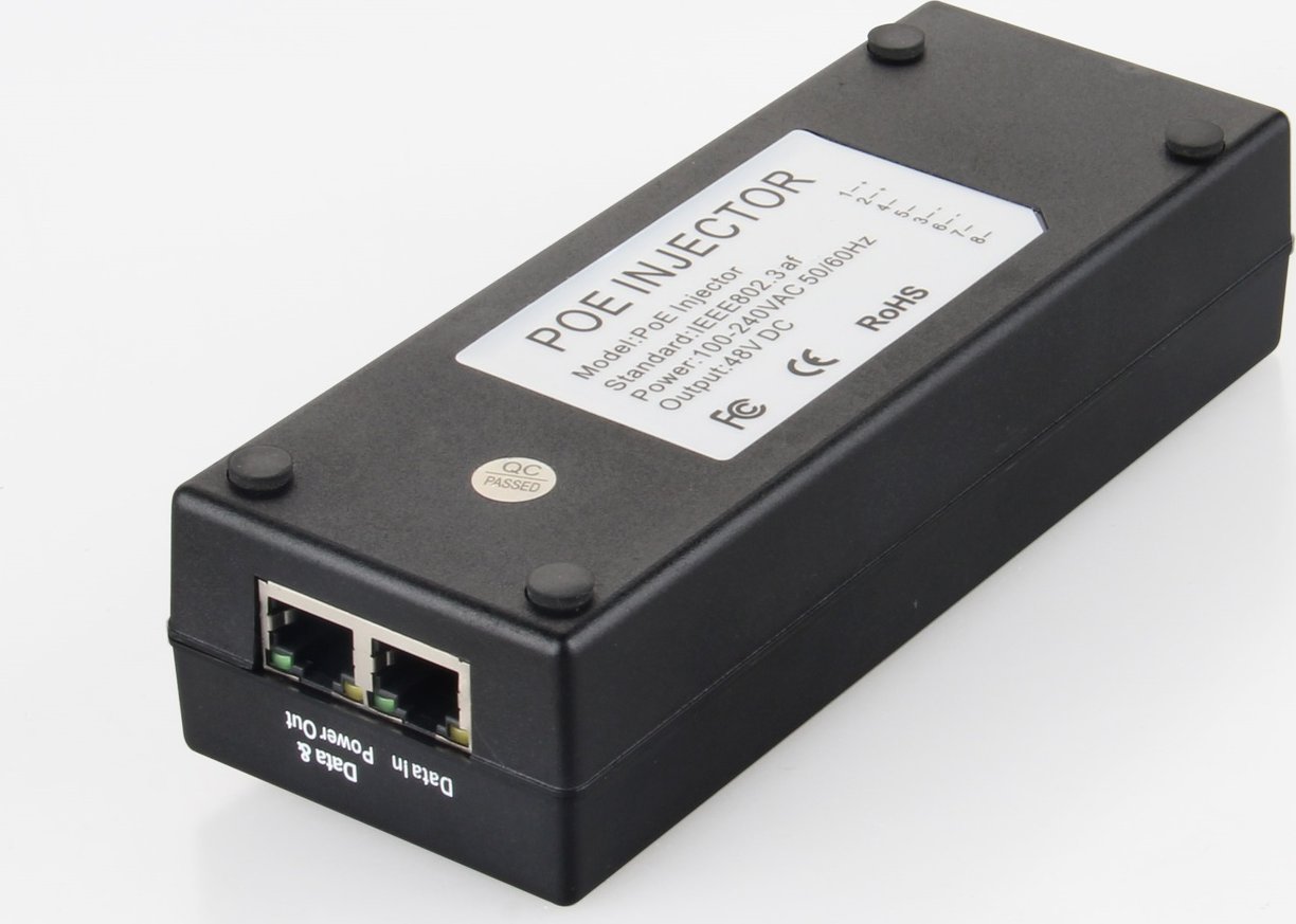 PoE инјектор MicroConnect 30W, 802.3af/at, 48V, црн