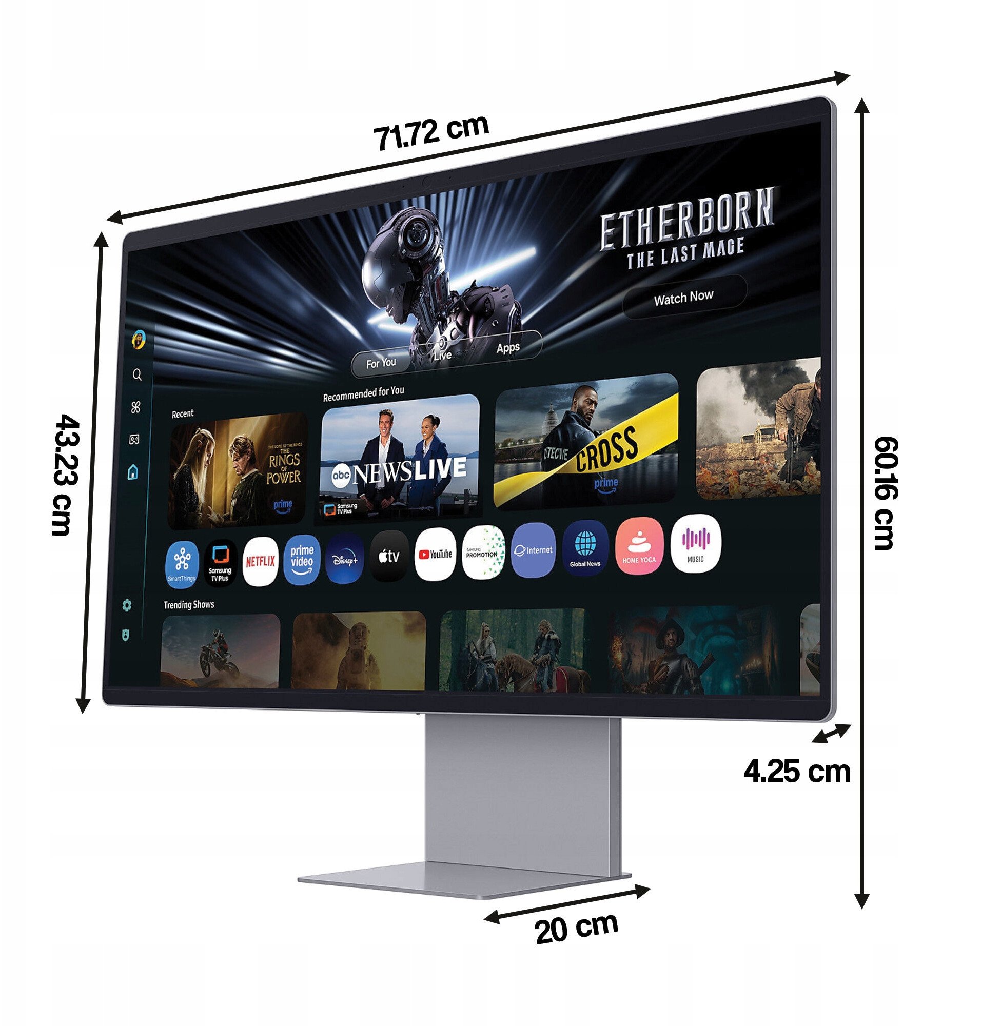 Monitor Samsung Smart Monitor M9 M90SF, 32", 4K, i zi