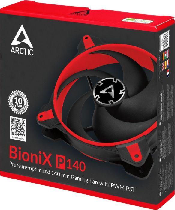 Ftohës Arctic BioniX P140 PWM PST, 12V, i kuq / i zi