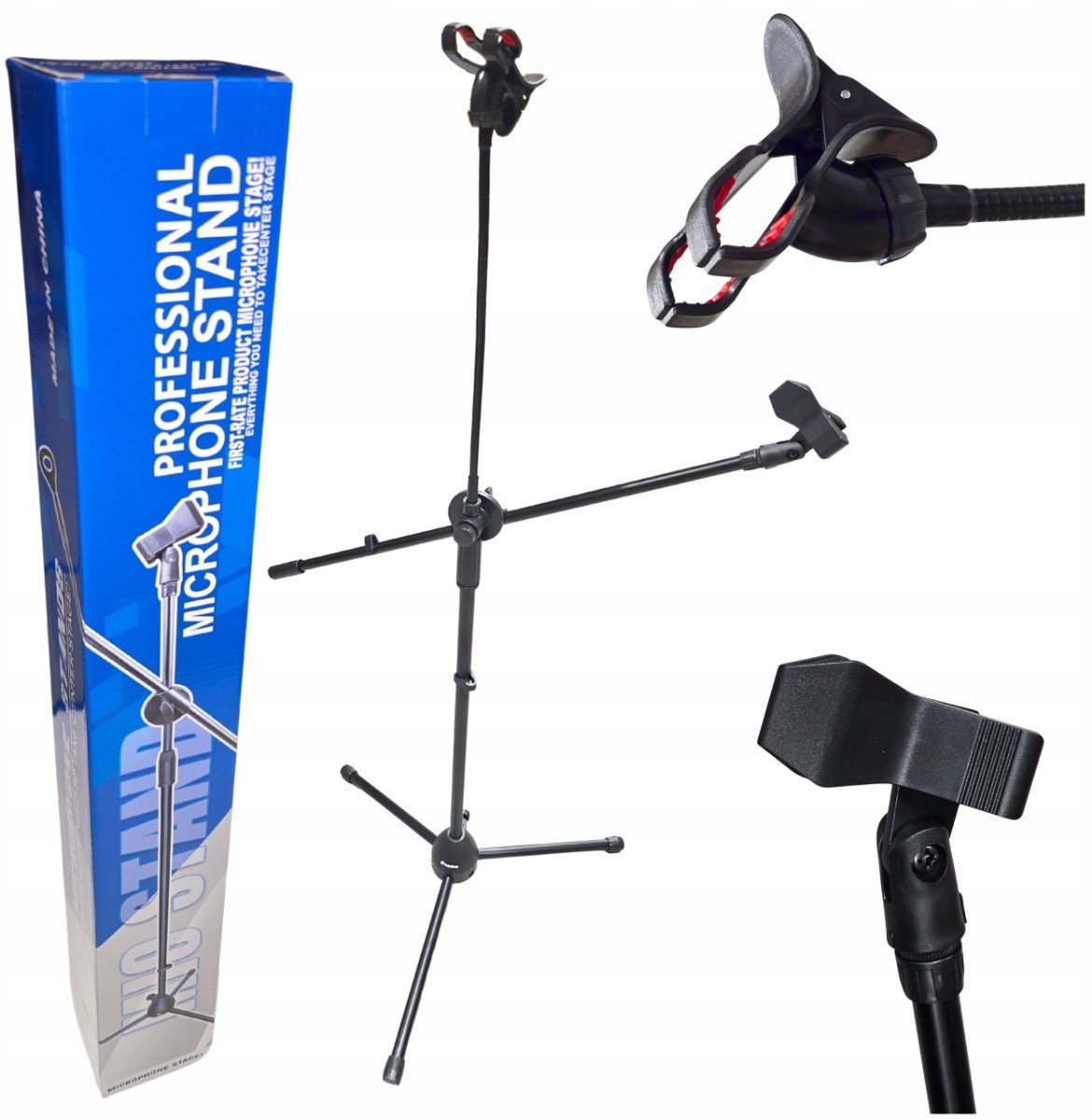Stativ mikrofoni SUPRIMO MS1, krah boom me gooseneck, deri 175 cm, i zi