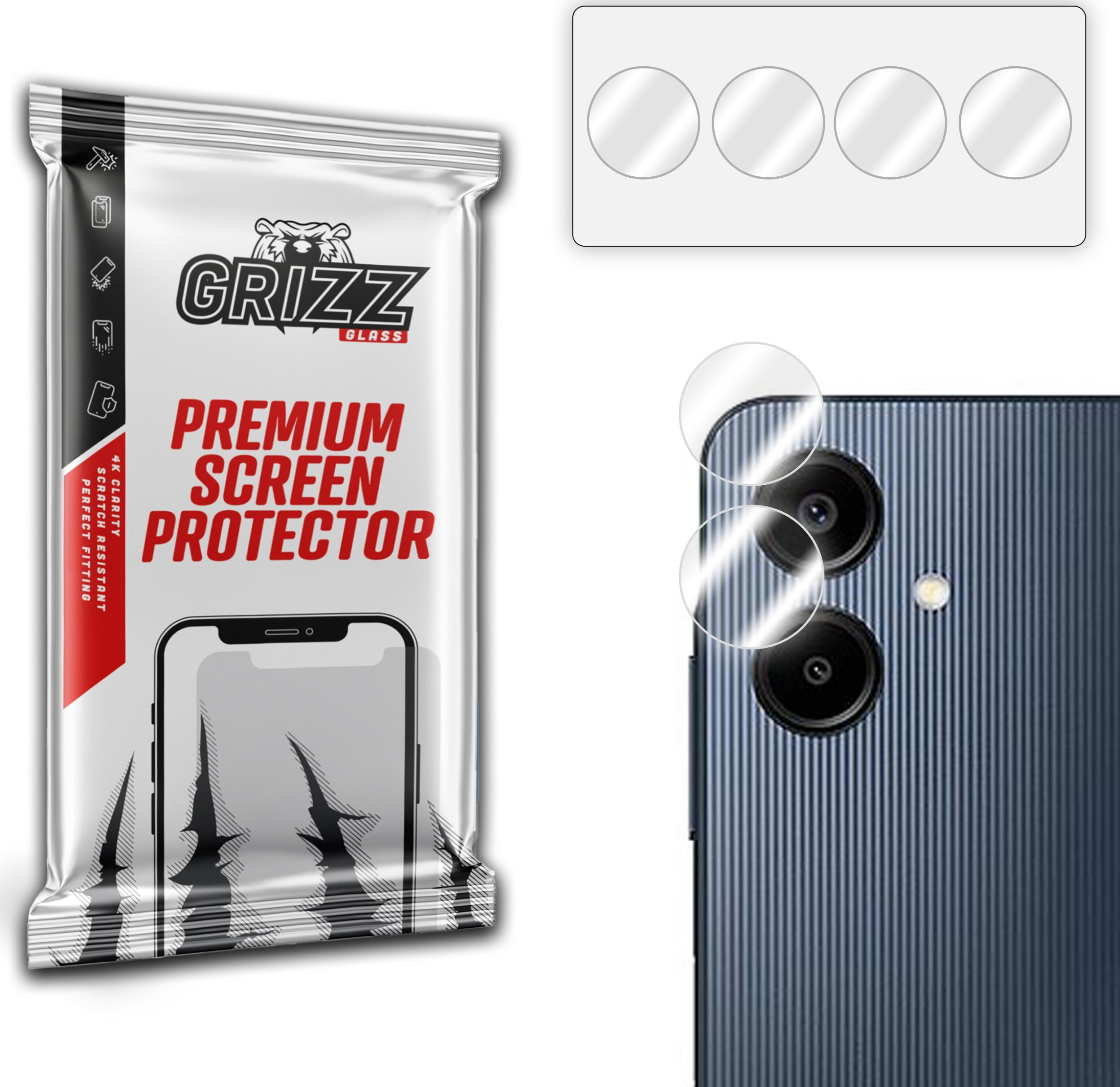 Mbrojtës xhami kamerë 2-pack Hybrid, për Samsung Galaxy A06, transparent