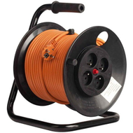 Bobinë kablloje Bachmann, 50 m, 4 presa Schuko, portokalli