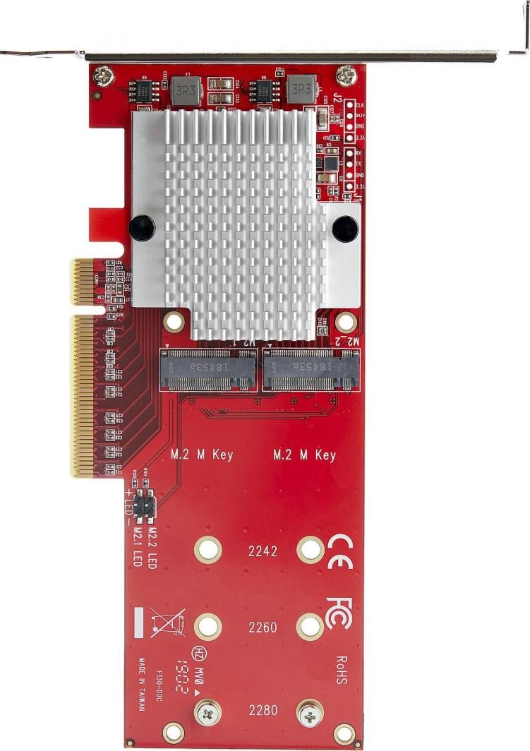 Kартичка адаптер за SSD StarTech Dual M.2 PCIe, PCIe 3.0 x8 x16, NVMe AHCI, црна