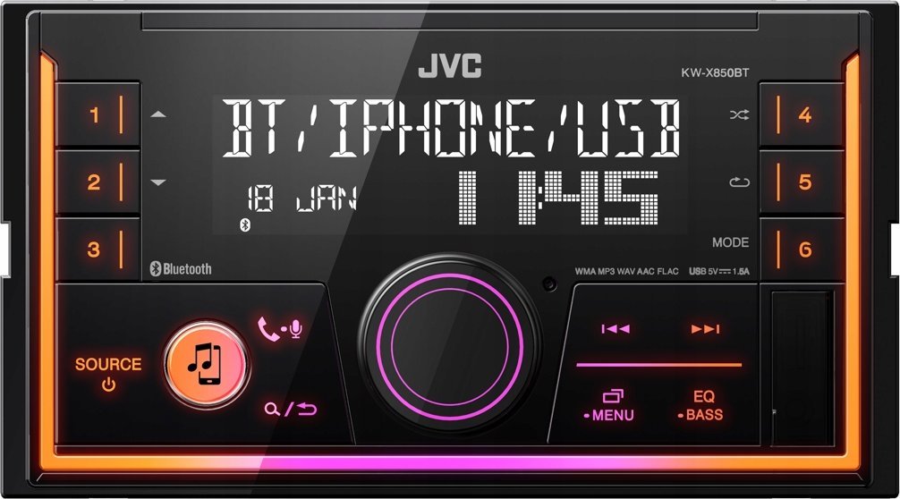 Radio makine JVC KW-X850BT, 2DIN, Bluetooth USB AUX, e zezë