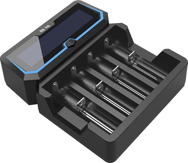 Karikues baterish Xtar X4, 4 kanale, ekran LCD, i zi