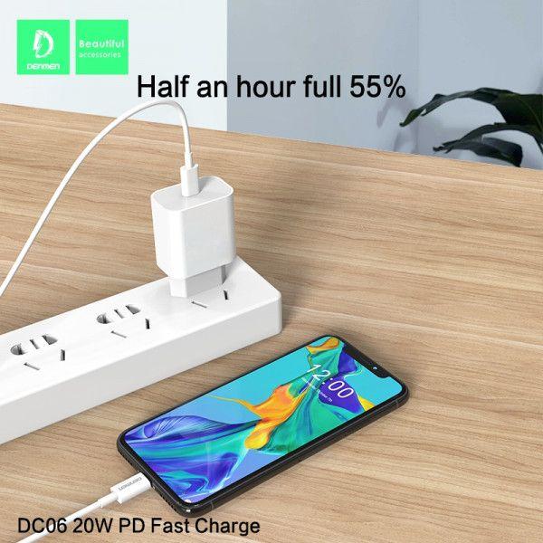 Karikues Denmen DC06 1x USB-C 2.2 A (29978), i bardhë