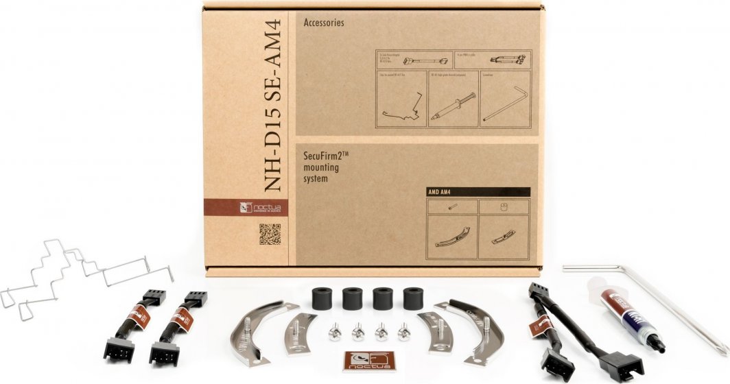 Ftohës CPU Noctua NH-D15 SE-AM4, dy kulla, 2x 140mm, kafe